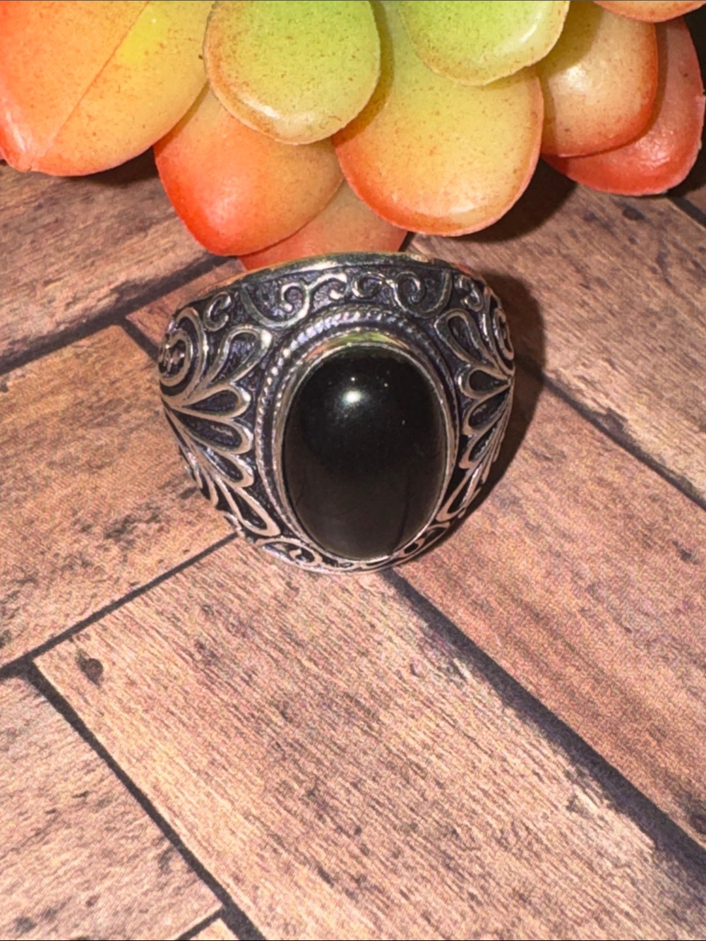 Silver Onyx Ring